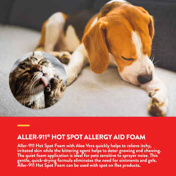 NaturVet Aller-911 Hot Spot Allergy Aid Foam with Aloe Vera for Dogs and Cats Foam 8 oz