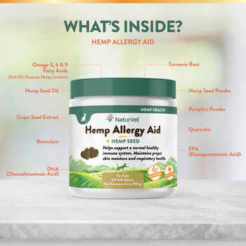 NaturVet Hemp Allergy Aid Plus Hemp Seed Supplement for Cats