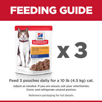 Hill's Science Diet Adult 7+ Tender Chicken Dinner Wet Cat Food Pouches - 2.8 oz Pouches - Pack of 24