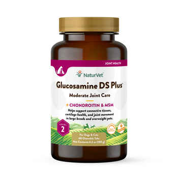NaturVet Glucosamine DS Plus Level 2 Moderate Joint Care Support Supplement for Dogs and Cats Time Release Chewable Tablets 60 ct product detail number 1.0