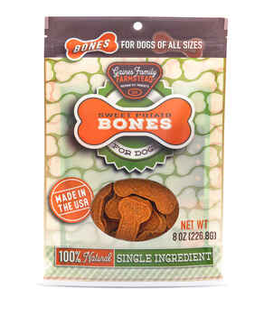 Gaines Family Farmstead Sweet Potato Bones for Dogs - 100% Natural Single-Ingredient Dog Treat 8 oz Bag product detail number 1.0