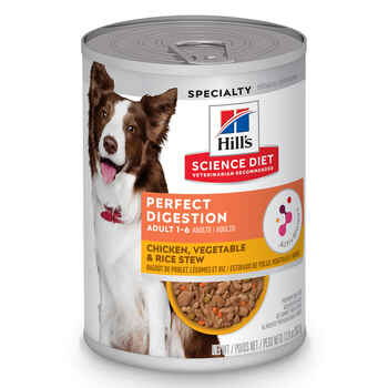 Hill's Science Diet Adult Perfect Digestion Chicken, Vegetable, & Rice Stew Wet Dog Food - 12.8 oz Cans - Case of 12 product detail number 1.0
