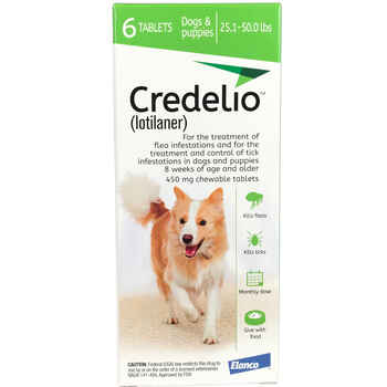 Credelio Chewable Tablet 25.1-50 lbs 6 pk product detail number 1.0