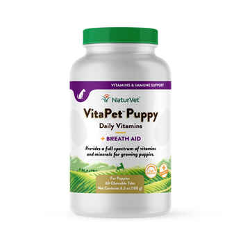 NaturVet VitaPet Puppy Daily Vitamins Plus Breath Aid Supplement for Dogs Time Release Chewable Tablets 60 ct product detail number 1.0