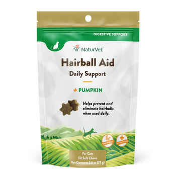 NaturVet Hairball Aid Plus Pumpkin Supplement for Cats Soft Chews 50 ct product detail number 1.0