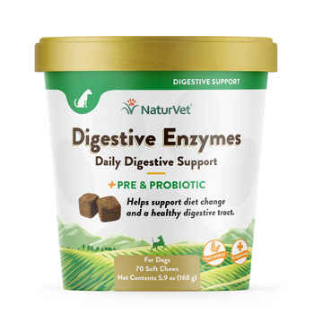 NaturVet Digestive Enzymes Plus Pre & Probiotic Supplement for Dogs Soft Chews 70 ct product detail number 1.0