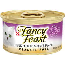 Fancy Feast Classic Pate Tender Beef & Liver Feast Wet Cat Food 3 oz. Cans  - Case of 24-product-tile