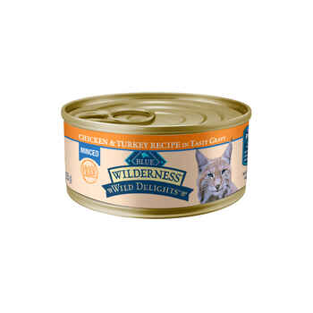 Blue Buffalo BLUE Wilderness Adult Wild Delights Minced Chicken and Turkey Recipe Wet Cat Food 5.5 oz Can - Case of 24 product detail number 1.0