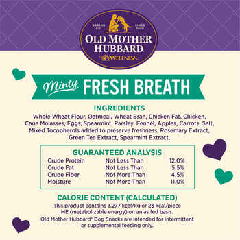Old Mother Hubbard Mother's Solutions Minty Fresh Breath Natural Oven-Baked Biscuits Dog Treats - 20 oz Bag