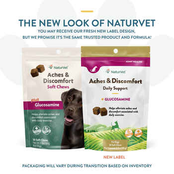 NaturVet Aches & Discomfort Plus Glucosamine Supplement For Dogs Soft Chews 30 ct