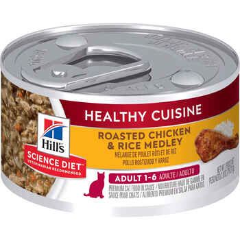 Hill's Science Diet Adult Healthy Cuisine Roasted Chicken & Rice Medley Wet Cat Food - 2.8 oz Cans - Case of 24 product detail number 1.0