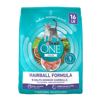 Purina ONE +Plus Hairball Formula Chicken Dry Cat Food 16 lb Bag product detail number 1.0