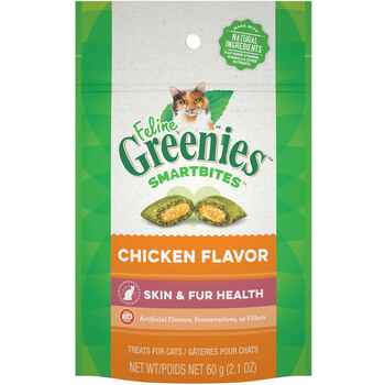 Feline Greenies SmartBites Healthy Skin & Fur Chicken Flavor Treats  2.1 oz product detail number 1.0