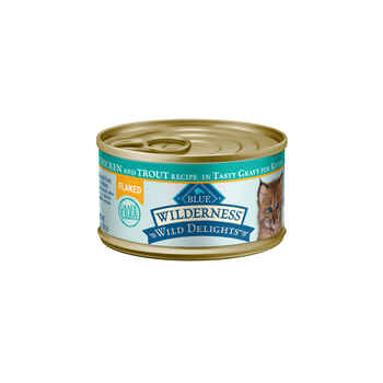 Blue Buffalo BLUE Wilderness Kitten Wild Delights Flaked Chicken and Trout Wet Cat Food 3 oz Can - Case of 24 product detail number 1.0