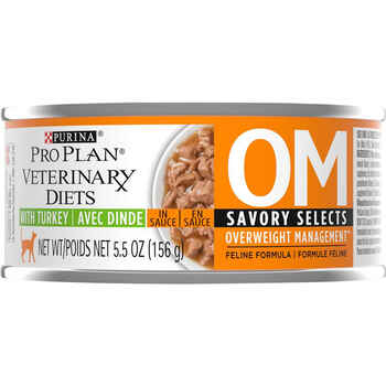 Purina Pro Plan Veterinary Diets OM Overweight Management Savory Selects with Turkey Feline Formula Wet Cat Food - (24) 5.5 oz. Cans product detail number 1.0