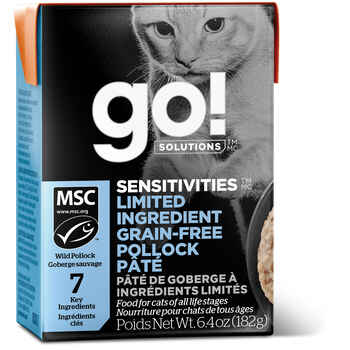 Petcurean Go! Sensitivities Limited Ingredient Grain Free Pollock Pate Wet Cat Food 6.4-oz Case of 24 product detail number 1.0