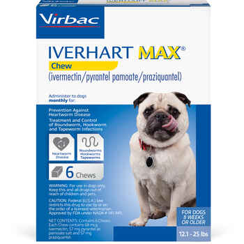 Iverhart Max Chewable Tablets For Dogs 12.1-25lbs 6pk product detail number 1.0