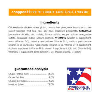 Purina Beneful Chopped Blends with Chicken, Carrots, Peas & Wild Rice Wet Dog Food 10 oz Tub - Case of 8