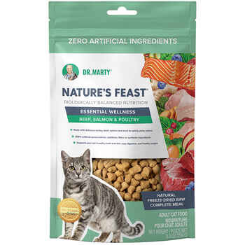 Dr. Marty Nature’s Feast Essential Wellness Turkey, Beef, & Salmon Premium Freeze-Dried Raw Cat Food 5.5 oz Bag product detail number 1.0