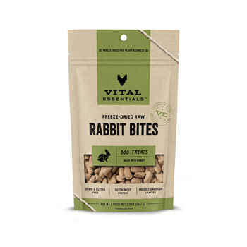 Vital Essentials Freeze Dried Raw Rabbit Bites Dog Treats 2 oz Bag