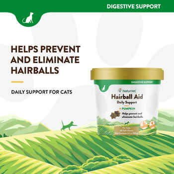 NaturVet Hairball Aid Plus Pumpkin Supplement for Cats