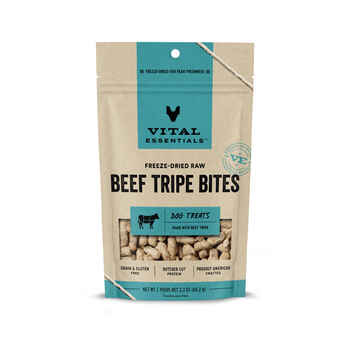 Vital Essentials Freeze Dried Beef Tripe Vital Treats for Dogs 2.3 oz Bag