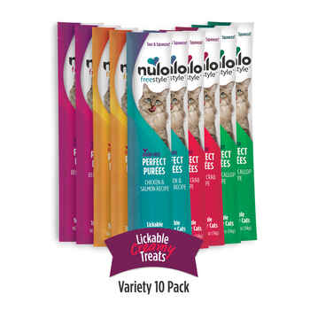 Nulo FreeStyle Perfect Purees  Variety Pack Lickable Cat Treat 5 oz Pack of 10