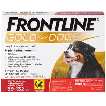 Frontline Gold 3 pk Dog X-large 89-132 lbs product detail number 1.0