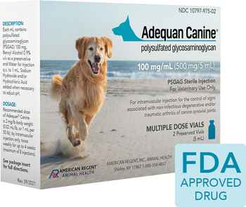Adequan for Dogs 100 mg/ml 2 x 5 ml Vials product detail number 1.0