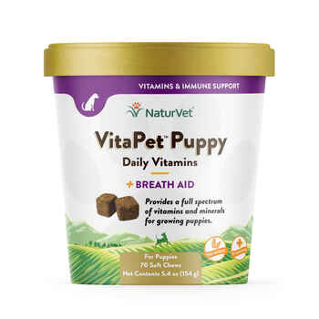 NaturVet VitaPet Puppy Daily Vitamins Plus Breath Aid Supplement for Dogs Soft Chews 70 ct product detail number 1.0