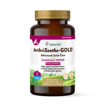 NaturVet ArthriSoothe-GOLD Level 3, Clinically Tested Advanced Joint Care Supplement for Dogs Time Release, Chewable Tablets 40 ct product detail number 1.0