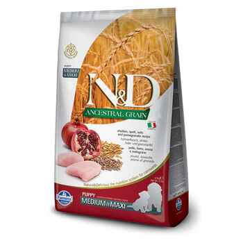 Farmina N&D Ancestral Grain Puppy Medium & Maxi Chicken & Pomegranate Dry Dog Food 5.5 lb Bag product detail number 1.0