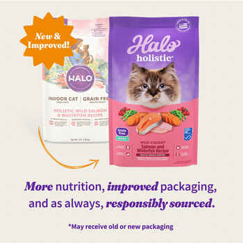 Halo Holistic Healthy Weight Support Wild-Caught Salmon & Whitefish Indoor Dry Cat Food 10lb