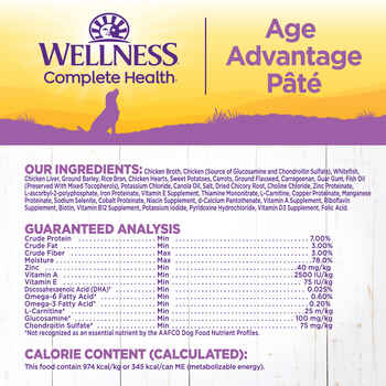 Wellness Age Advantage Senior Formula Chicken Sweet Potato for Dogs 12 12.5oz Cans