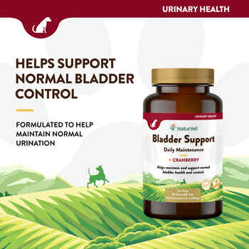 NaturVet Bladder Support Plus Cranberry Supplement for Dogs Time Release Chewable Tablets 60 ct