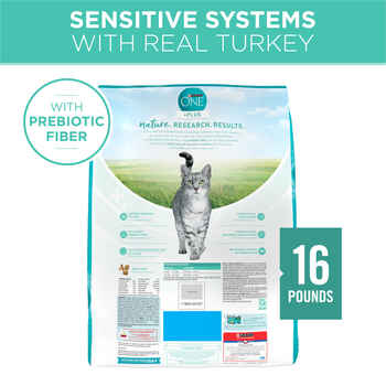 Purina ONE +Plus Sensitive Skin and Stomach Turkey Dry Cat Food 16 lb. Bag