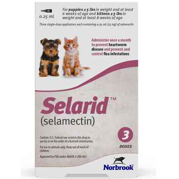 Selarid® (selamectin) Puppies/Kittens under 5 lbs 3 pk product detail number 1.0