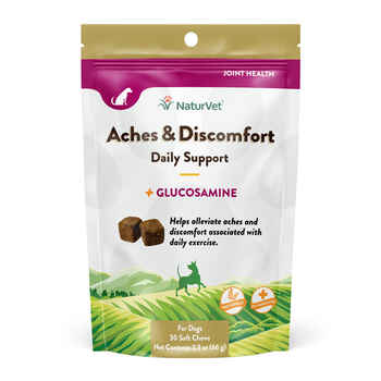 NaturVet Aches & Discomfort Plus Glucosamine Supplement For Dogs Soft Chews 30 ct product detail number 1.0