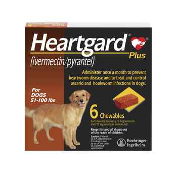 Heartgard Plus Chewables 6pk Brown 51-100 lbs product detail number 1.0
