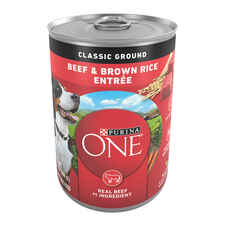 Purina ONE Natural Classic Ground Beef and Brown Rice Entree Wet Dog Food -product-tile