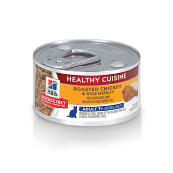 Hill's Science Diet Adult 7+ Healthy Cuisine Roasted Chicken & Rice Medley Wet Cat Food - 2.8 oz Cans - Case of 24 product detail number 1.0