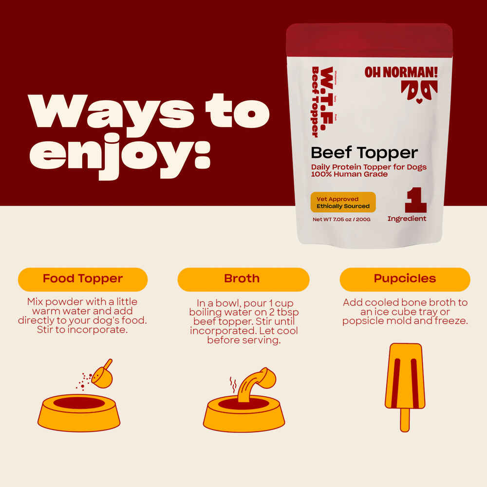 OH NORMAN ! WTF Human Grade Beef Food Topper for Dogs