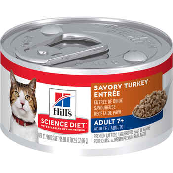 Hill's Science Diet Adult 7+ Savory Turkey Entrée Wet Cat Food - 2.9 oz Cans - Case of 24 product detail number 1.0