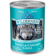 Blue Buffalo Wilderness Canned Dog Food Trout & Chicken Grill 12-12.5 oz cans