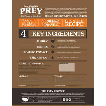Taste of the Wild PREY Turkey Limited Ingredient Recipe Dry Dog Food - 25 lb Bag