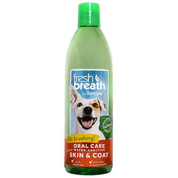 TropiClean Fresh Breath Water Additives for Pets + Skin & Coat 16 oz product detail number 1.0