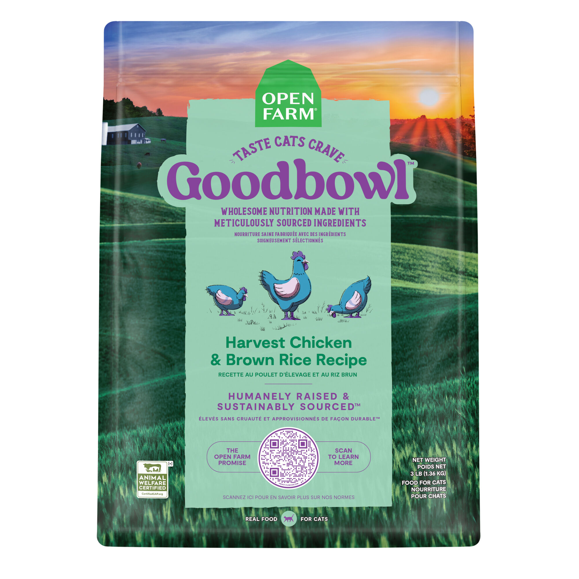 Open Farm Goodbowl Harvest Chicken & Brown Rice Recipe Dry Cat Food
