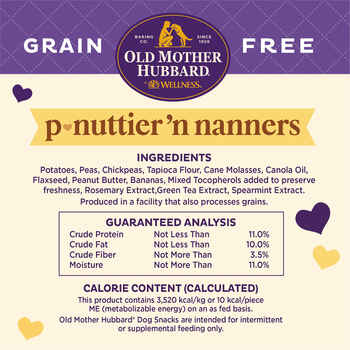 Old Mother Hubbard Grain Free P-Nuttier 'N Nanners Oven-Baked Biscuits Dog Treats 16 oz Bag