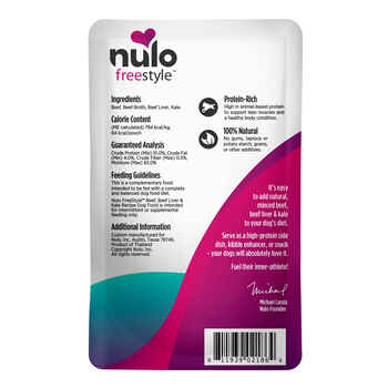 Nulo FreeStyle Beef, Beef Liver & Kale in Broth Dog Food Topper 24 2.8oz pouches