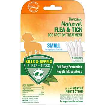 Tropiclean Flea & Tick Spot On Treatment Small Dog 4 Pk product detail number 1.0